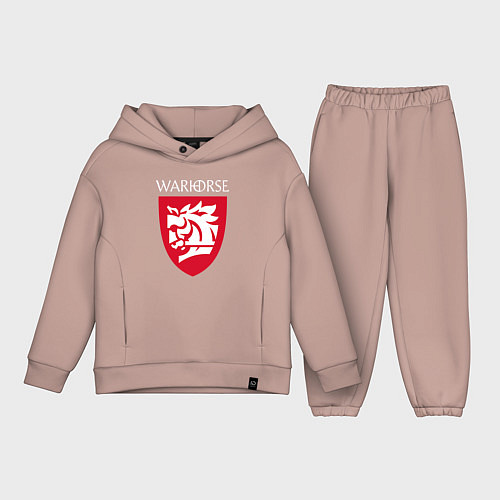 Детский костюм оверсайз Warhorse logo / Пыльно-розовый – фото 1