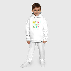 Детский костюм оверсайз New York city colors, цвет: белый — фото 2