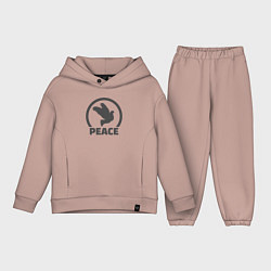 Детский костюм оверсайз Peace bird, цвет: пыльно-розовый