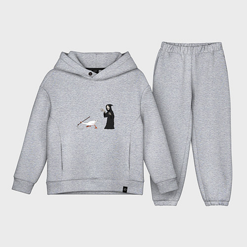 Детский костюм оверсайз Гусь сбежал от смерти / Меланж – фото 1