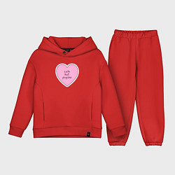 Детский костюм оверсайз Cute but psycho pink heart, цвет: красный