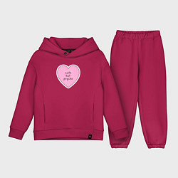 Детский костюм оверсайз Cute but psycho pink heart, цвет: маджента