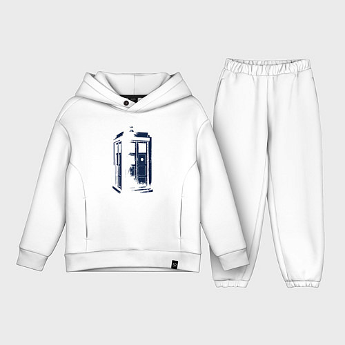 Детский костюм оверсайз Тардис будка / Белый – фото 1