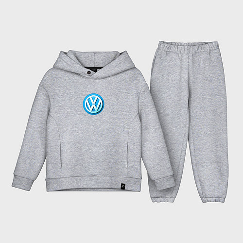 Детский костюм оверсайз Volkswagen logo blue / Меланж – фото 1