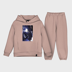 Детский костюм оверсайз Магическая битва Сатору Годзё Сугуру Гэто, цвет: пыльно-розовый