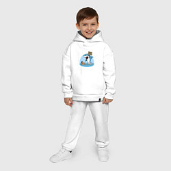 Детский костюм оверсайз Free hugs - shark, цвет: белый — фото 2