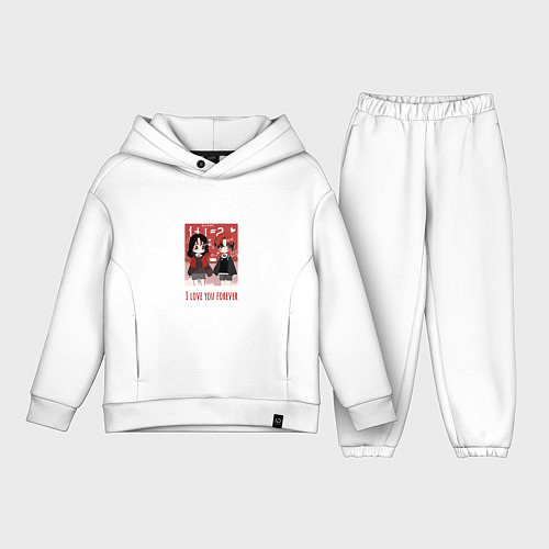 Детский костюм оверсайз I love you forever / Белый – фото 1