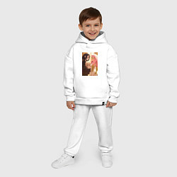 Детский костюм оверсайз Клинок, рассекающий демонов Обанай Игуро, цвет: белый — фото 2