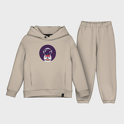 Детский костюм оверсайз Космонавт пьет бабл-чай