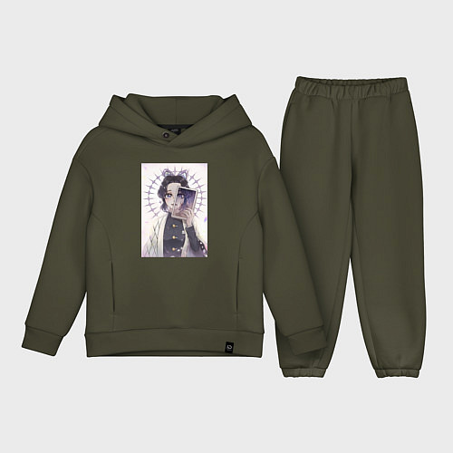 Детский костюм оверсайз Клинок, рассекающий демонов Синобу Котё / Хаки – фото 1