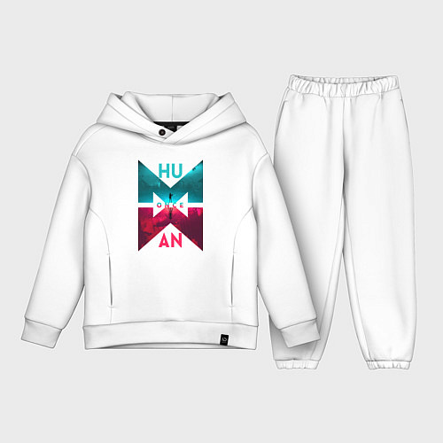 Детский костюм оверсайз Once human logotype / Белый – фото 1