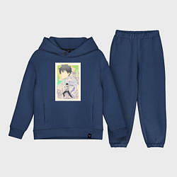 Детский костюм оверсайз Магическая битва Юта Оккоцу арт, цвет: тёмно-синий