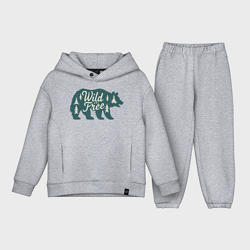 Детский костюм оверсайз Силуэт медведя / Меланж – фото 1