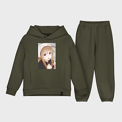 Детский костюм оверсайз Волчица и пряности Холо монашка, цвет: хаки