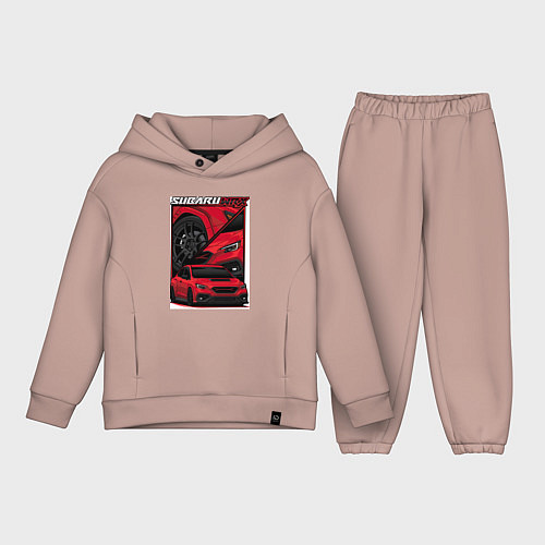 Детский костюм оверсайз Автомобиль Subaru WRX / Пыльно-розовый – фото 1