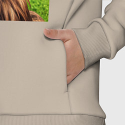 Детский костюм оверсайз Забавный орел с высунутым языком в горах, цвет: миндальный — фото 2