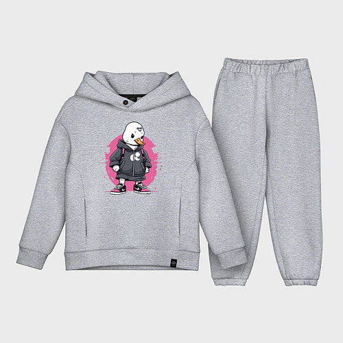 Детский костюм оверсайз Утенок в кроссовках / Меланж – фото 1