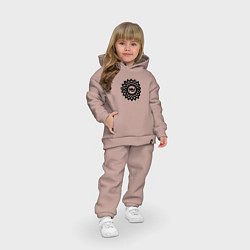 Детский костюм оверсайз Мы в круговом орнаменте из рук, цвет: пыльно-розовый — фото 2