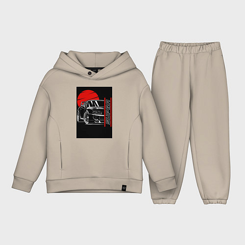 Детский костюм оверсайз Toyota Supra авто / Миндальный – фото 1