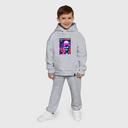 Детский костюм оверсайз Minecraft and halloween- vaporwave, цвет: меланж — фото 2
