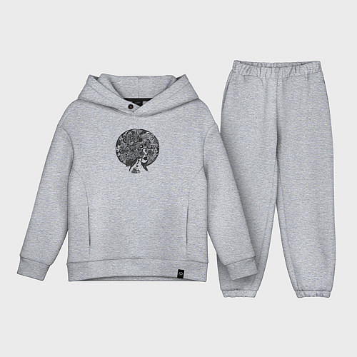 Детский костюм оверсайз Цветочная голова / Меланж – фото 1