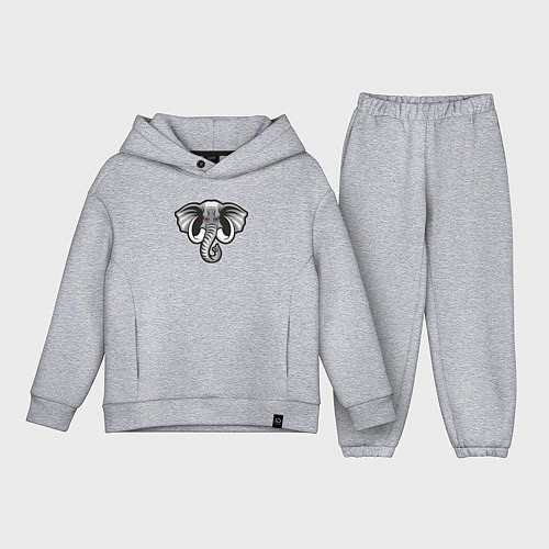 Детский костюм оверсайз Голова слоника / Меланж – фото 1