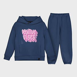Детский костюм оверсайз Позитивный вайб текст с эффектом