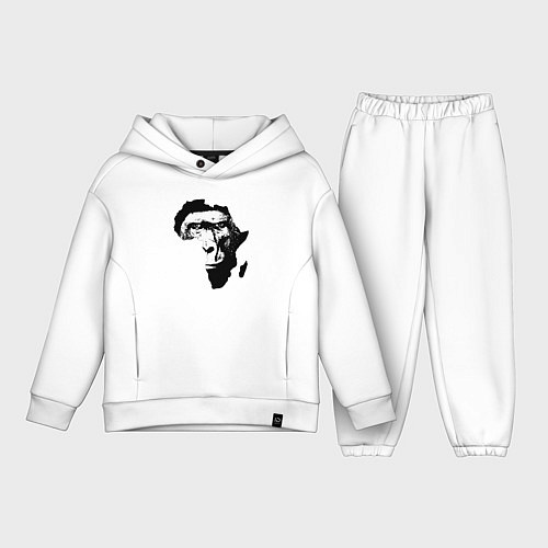 Детский костюм оверсайз Обезьяна в Африке / Белый – фото 1