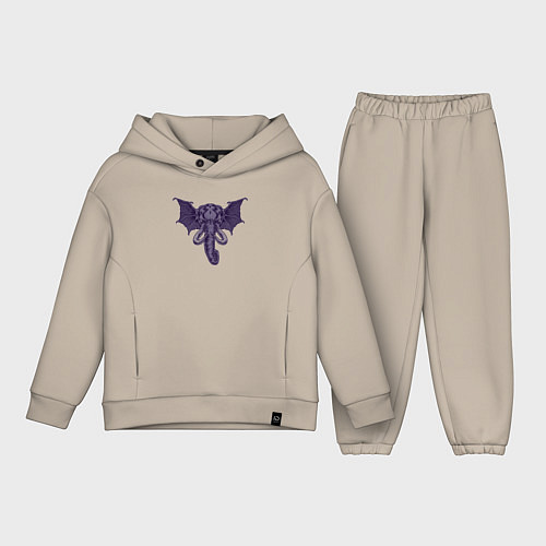 Детский костюм оверсайз Слон ктулху / Миндальный – фото 1