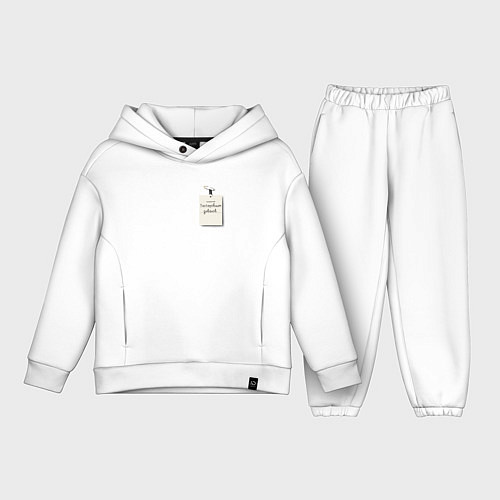 Детский костюм оверсайз Профессия тестировщик диванов с бейджиком / Белый – фото 1