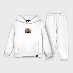 Детский костюм оверсайз Моменты осени, цвет: белый