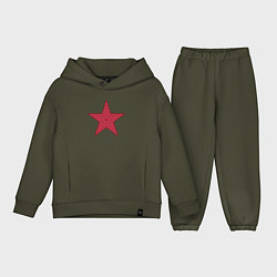 Детский костюм оверсайз USSR red star, цвет: хаки