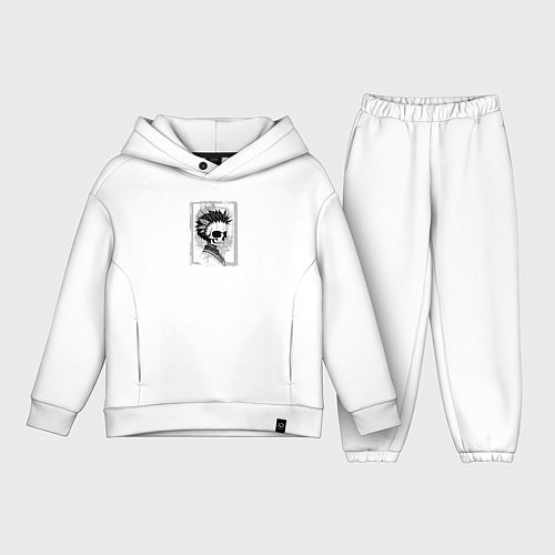 Детский костюм оверсайз Череп в листве / Белый – фото 1