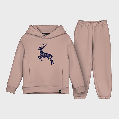 Детский костюм оверсайз Космический олень / Пыльно-розовый – фото 1