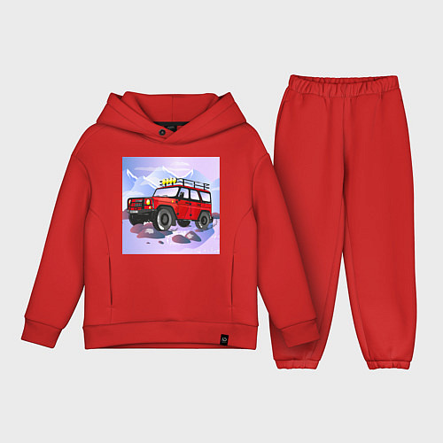 Детский костюм оверсайз Внедорожник УАЗ Хантер / Красный – фото 1