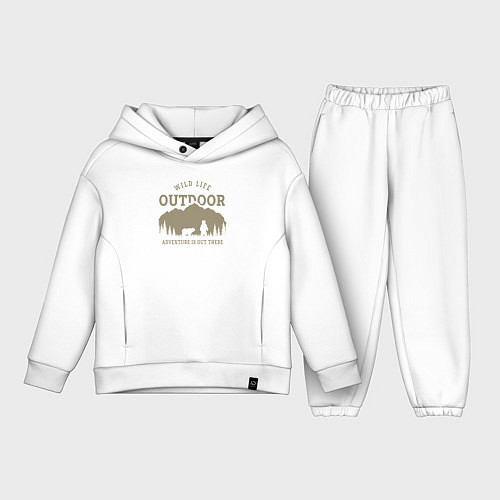 Детский костюм оверсайз Дикая жизнь в природе / Белый – фото 1