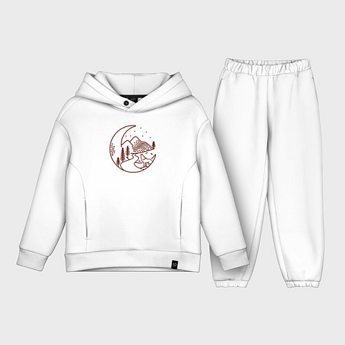 Детский костюм оверсайз Волк в ночи / Белый – фото 1