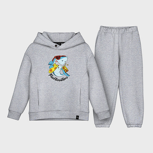 Детский костюм оверсайз Fuerteventura summer style - shark / Меланж – фото 1