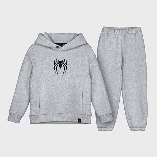 Детский костюм оверсайз Черная эмблема Человека-паука / Меланж – фото 1