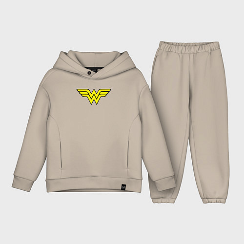 Детский костюм оверсайз Wonder woman logo / Миндальный – фото 1