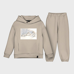 Детский костюм оверсайз Снежный древний город, цвет: миндальный