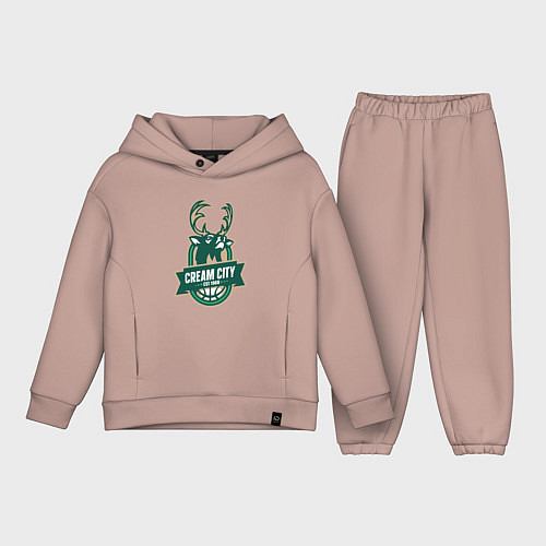 Детский костюм оверсайз Milwaukee Bucks cream city / Пыльно-розовый – фото 1