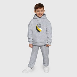 Детский костюм оверсайз Без труда не вытащишь и рыбку - флаг надпись черна, цвет: меланж — фото 2