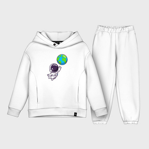 Детский костюм оверсайз Прикосновение планеты / Белый – фото 1