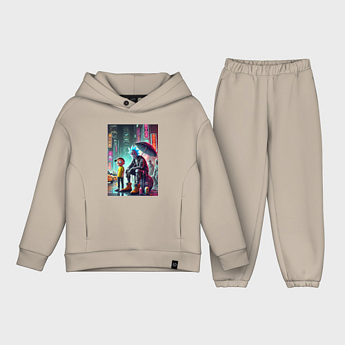 Детский костюм оверсайз Rick and Morty are homeless people from New York / Миндальный – фото 1