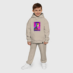 Детский костюм оверсайз Bart Simpson - cyber gamer, цвет: миндальный — фото 2