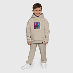 Детский костюм оверсайз Последствие употребления фастфуда, цвет: миндальный — фото 2