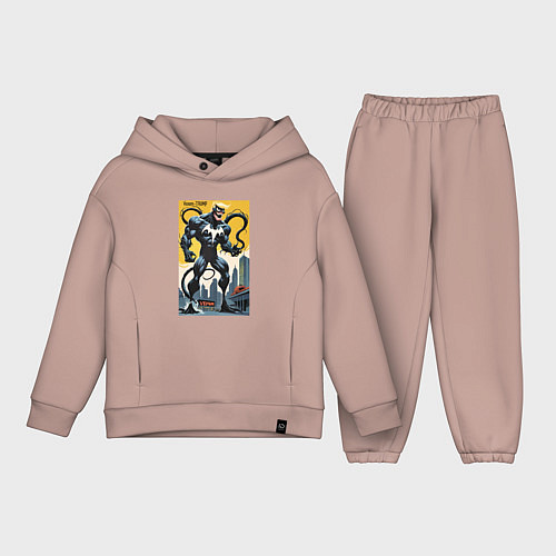 Детский костюм оверсайз Trump-Venom superhero - ai art fantasy / Пыльно-розовый – фото 1