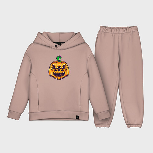 Детский костюм оверсайз Halloween pumpkin / Пыльно-розовый – фото 1