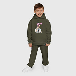 Детский костюм оверсайз Дурка день влюбленных мем, цвет: хаки — фото 2